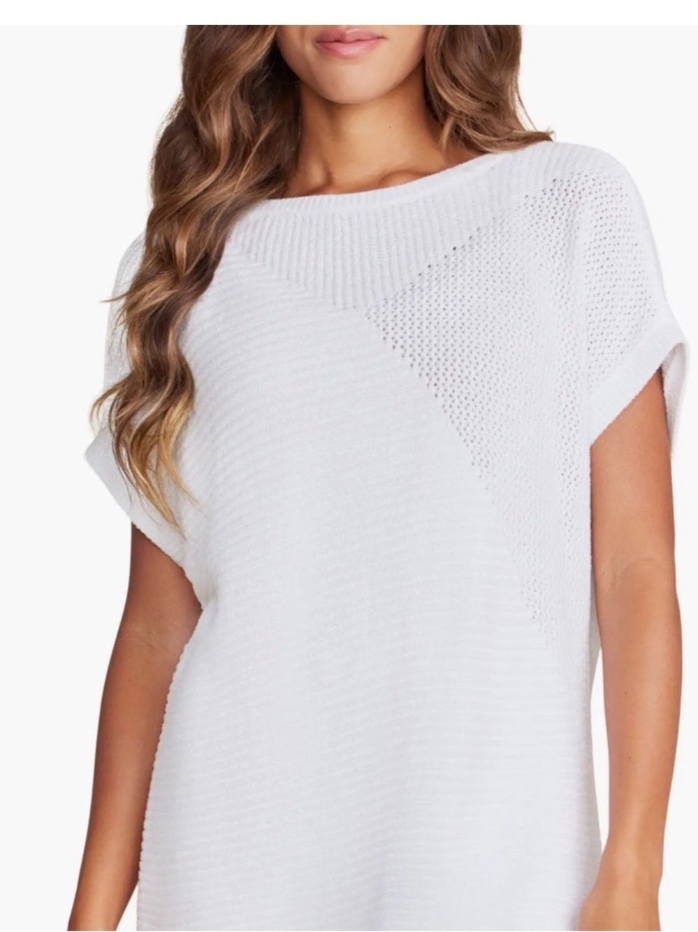 Barefoot Dreams Cream Cozy Knit Short-Sleeve Top